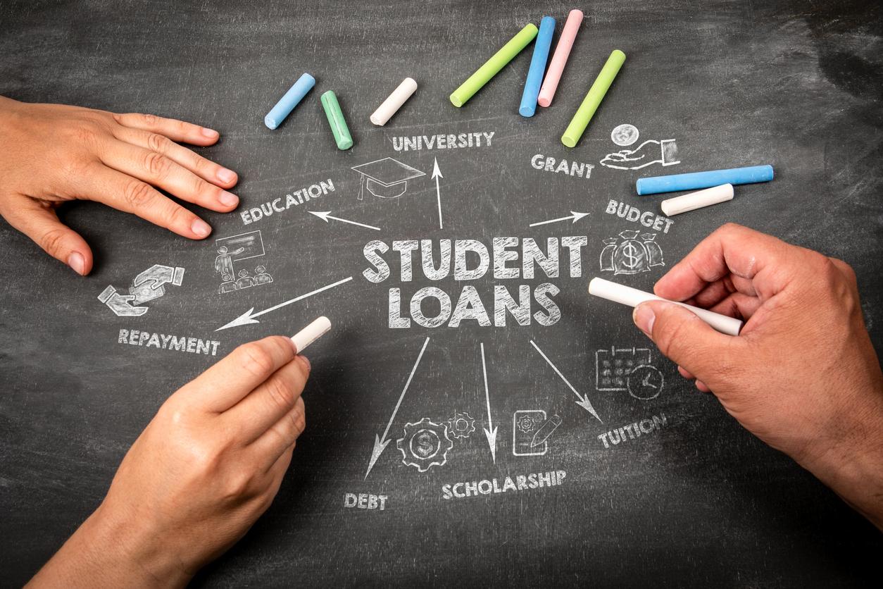 student loans chalkboard